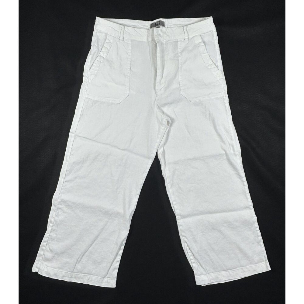 KUT from the Kloth white utility crop pants, size 12